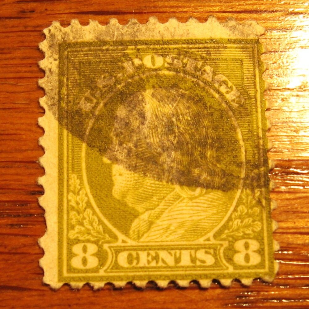 1912-14 PERFORATED 12 -  BENJAMIN FRANKLIN 8 CENT STAMP